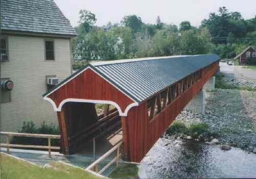 New Covered Bridge over the Ammonoosuc River in Littleton, NH. This footbridge has a
Warren
Truss. Photo by C. Brock.